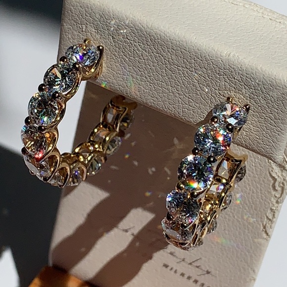 Uternity Hoop Earrings Sterling Silver 925 14K YG - Picture 3 of 12